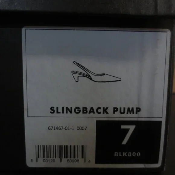 BANANA REPUBLIC SLINGBACK LEATHER PUMP - BLACK - US SIZE 7 - Picture 9 of 9